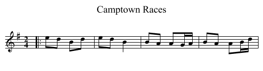 Camptown Races - staff notation