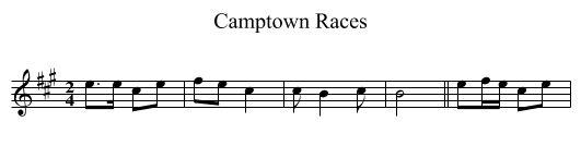 Camptown Races - staff notation