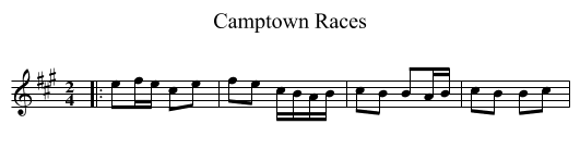Camptown Races - staff notation
