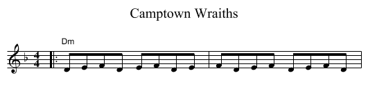 Camptown Wraiths - staff notation