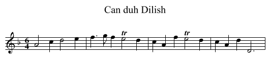 Can duh Dilish - staff notation
