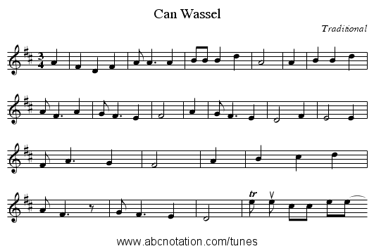 Can Wassel - staff notation