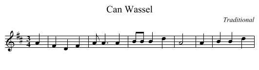 Can Wassel - staff notation