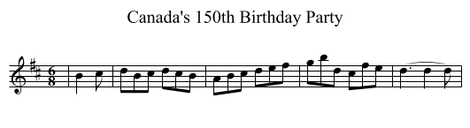 Canada's 150th Birthday Party - staff notation
