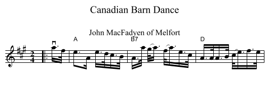 Canadian Barn Dance - staff notation