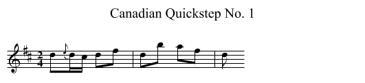 Canadian Quickstep No. 1 - staff notation