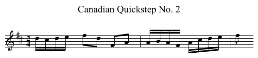 Canadian Quickstep No. 2 - staff notation