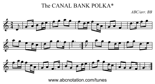 CANAL BANK POLKA*, The - staff notation