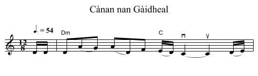 C&agrave;nan nan G&agrave;idheal - staff notation