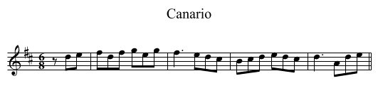 Canario - staff notation