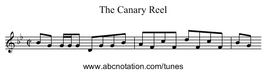 Canary Reel, The - staff notation