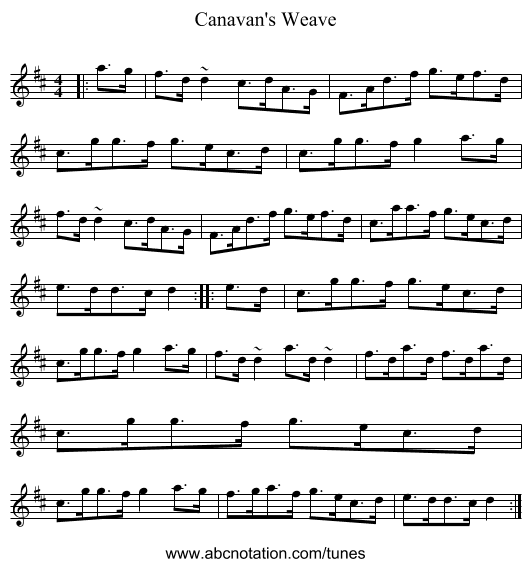 Canavan's Weave - staff notation