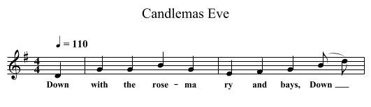 Candlemas Eve - staff notation