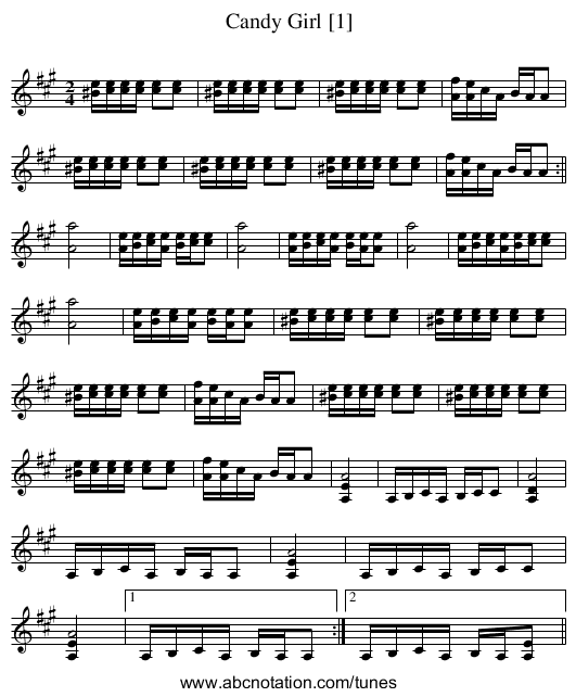 Candy Girl [1] - staff notation