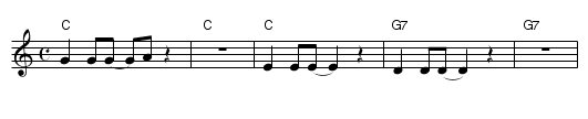 Candy man - staff notation