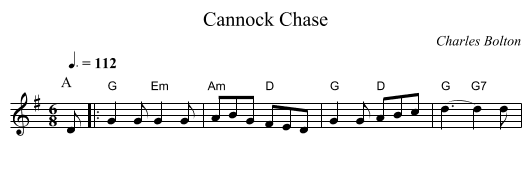 Cannock Chase - staff notation
