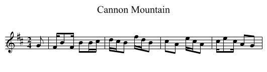 Cannon Mountain - staff notation