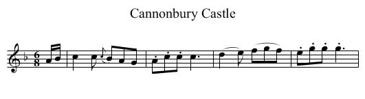 Cannonbury Castle - staff notation