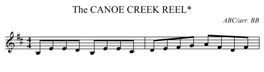CANOE CREEK REEL*, The - staff notation