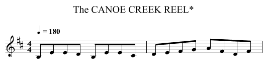 CANOE CREEK REEL*, The - staff notation