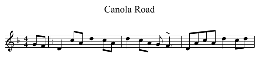 Canola Road - staff notation