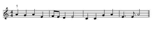 Canon of 4 in 1 - staff notation