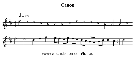 Canon - staff notation