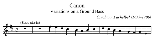 Canon - staff notation