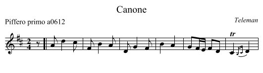 Canone - staff notation