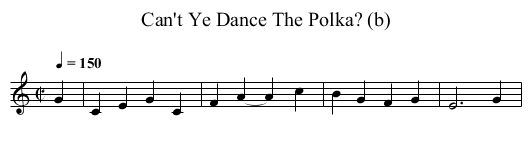 Can't Ye Dance The Polka? (b) - staff notation