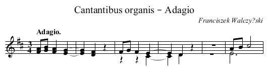Cantantibus organis – Adagio - staff notation