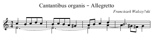 Cantantibus organis – Allegretto - staff notation