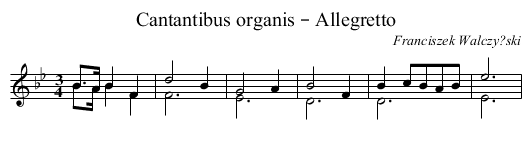 Cantantibus organis – Allegretto - staff notation