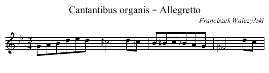Cantantibus organis – Allegretto - staff notation