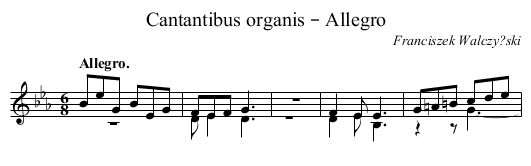 Cantantibus organis – Allegro - staff notation