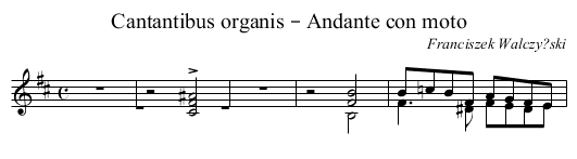 Cantantibus organis – Andante con moto - staff notation