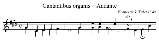 Cantantibus organis – Andante - staff notation