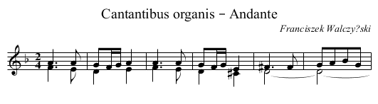 Cantantibus organis – Andante - staff notation