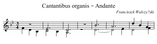 Cantantibus organis – Andante - staff notation