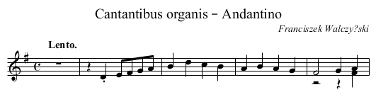 Cantantibus organis – Andantino - staff notation