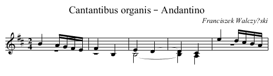 Cantantibus organis – Andantino - staff notation