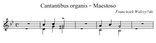 Cantantibus organis – Maestoso - staff notation