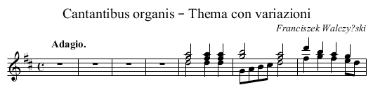 Cantantibus organis – Thema con variazioni - staff notation