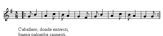 Cantar de Boda (CT 142) - staff notation