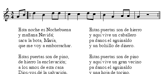 Cantar de Navidá (CT 010) - staff notation