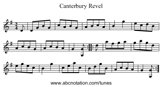 Canterbury Revel - staff notation
