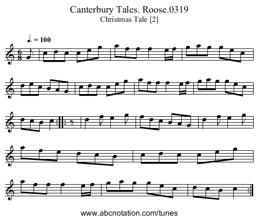 Canterbury Tales. Roose.0319 - staff notation