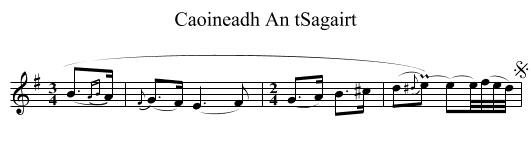 Caoineadh An tSagairt - staff notation