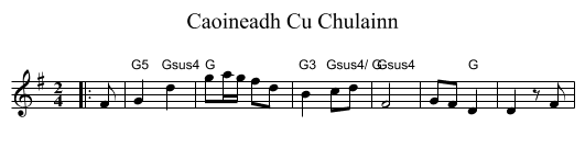 Caoineadh Cu Chulainn - staff notation