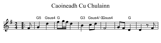 Caoineadh Cu Chulainn - staff notation